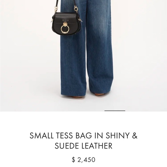 CHLOE SMALL TESS BAG IN SHINY & SUEDE LEATHER - Picture 14 of 15